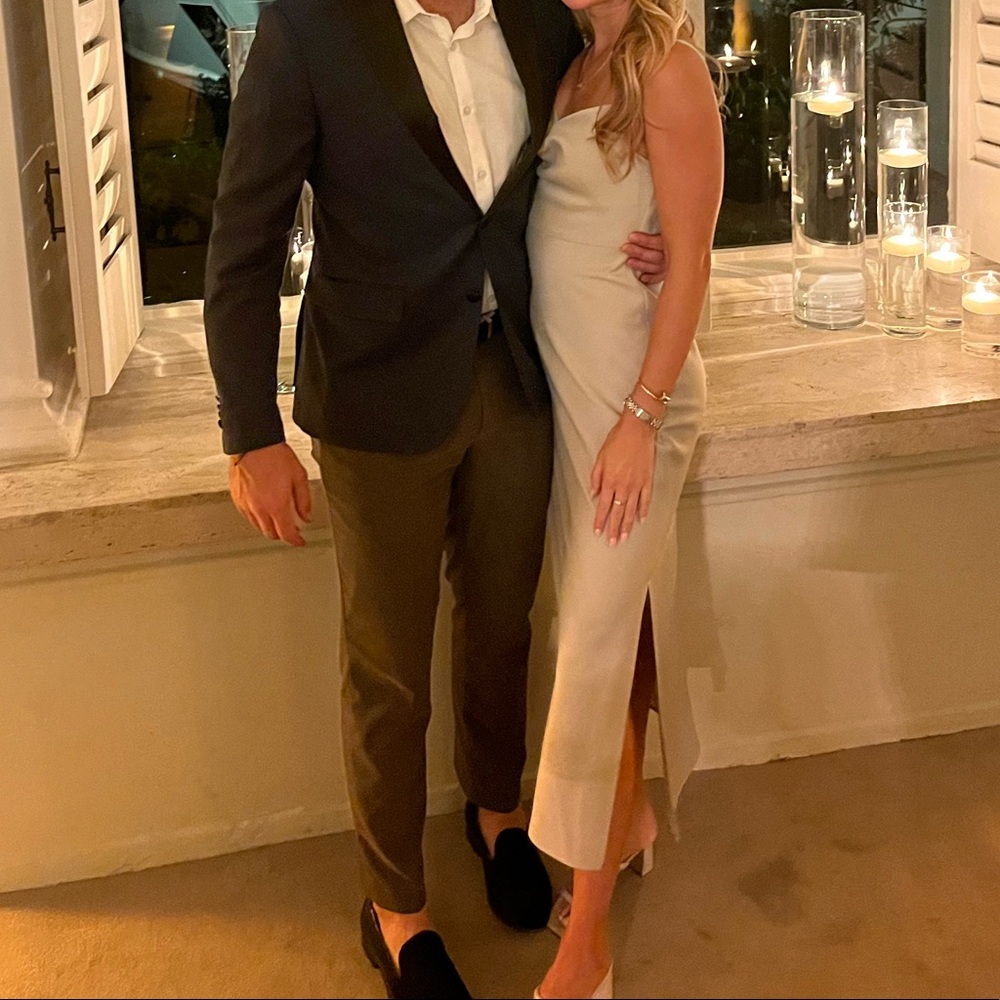 BHLDN Cali satin champagne dress